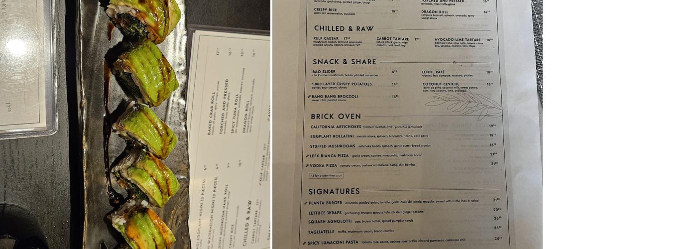 PLANTA Menu