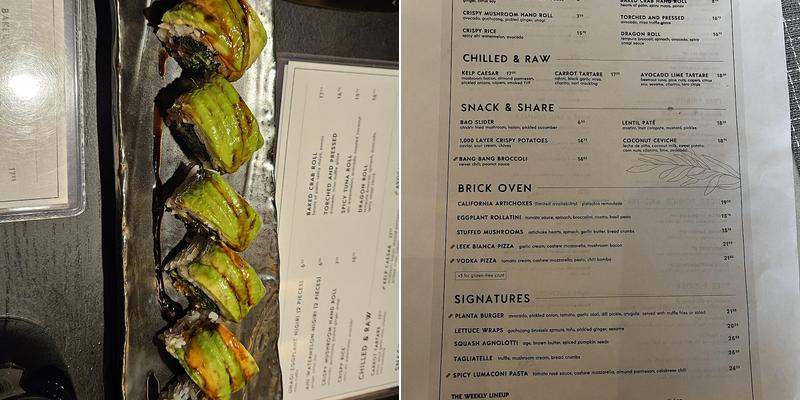 PLANTA Menu