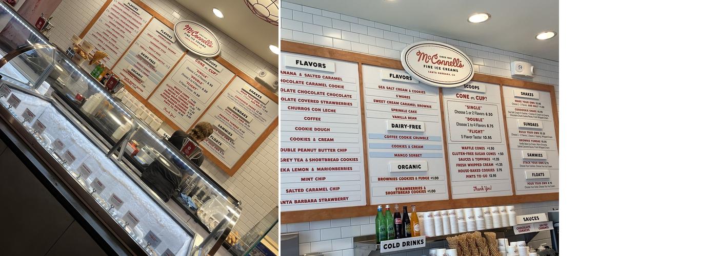 McConnell's Fine Ice Creams - Carlsbad Menu