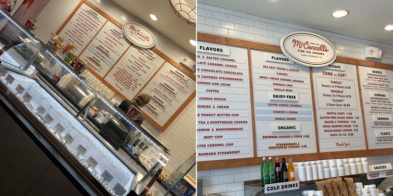 McConnell's Fine Ice Creams - Carlsbad Menu