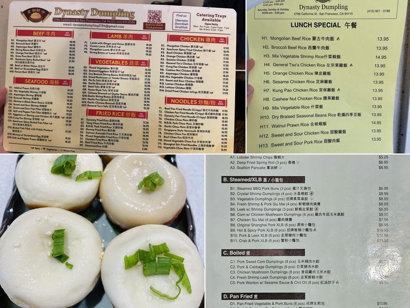 Dynasty Dumpling Menu