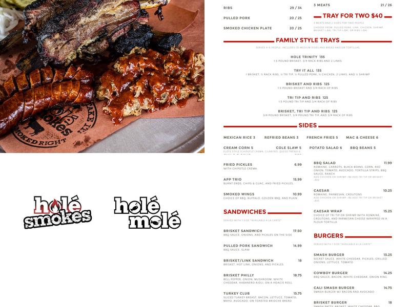 Holé Smokes BBQ Menu