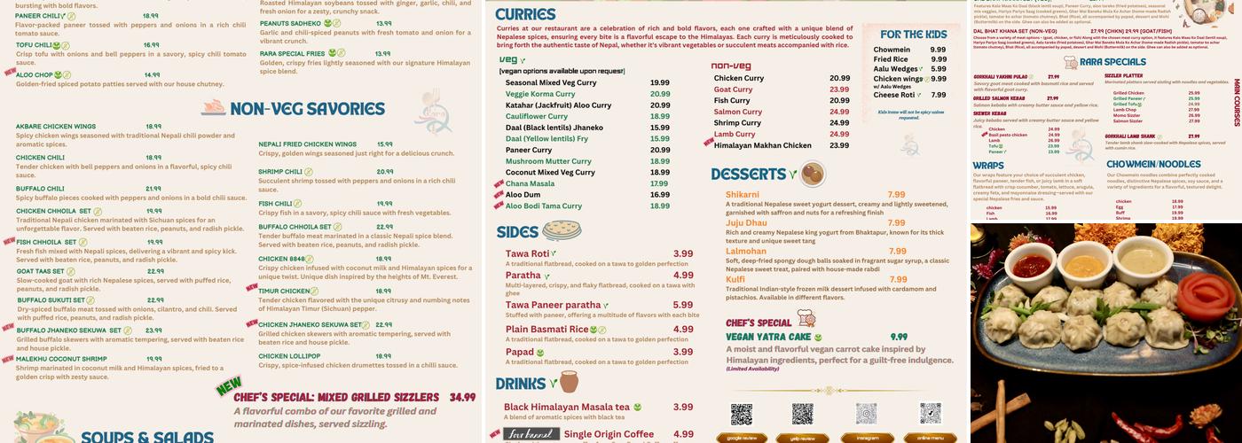 RARA Menu