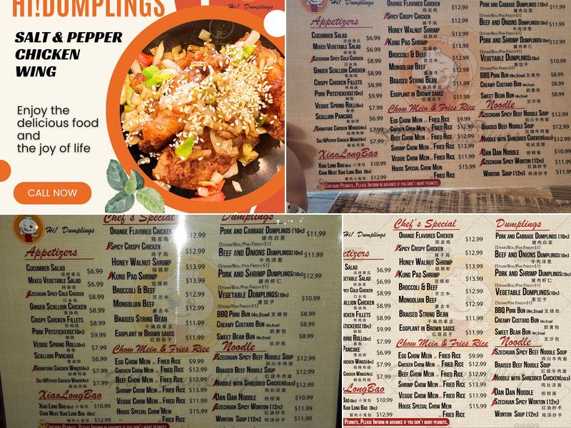 Hi!Dumplings Menu