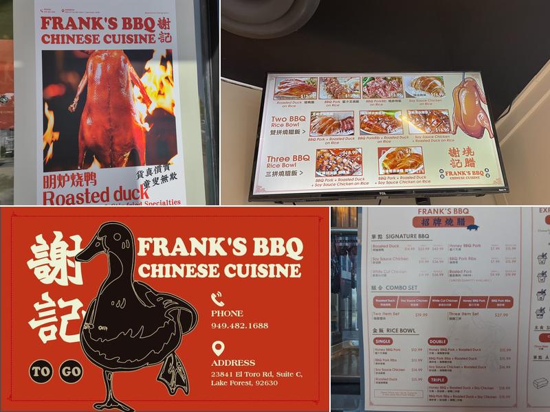 Frank's BBQ & Chinese Cuisine Menu