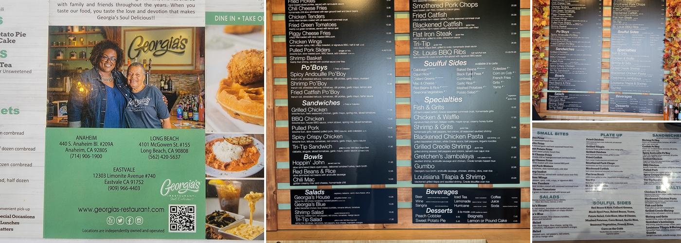 Georgia's Restaurant Menu