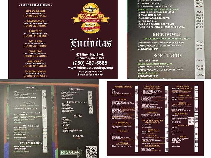 Roberto’s Taco Shop Santee Menu