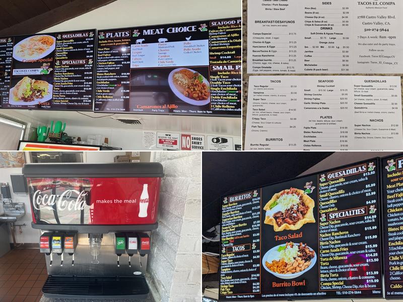 Tacos El Compa Menu