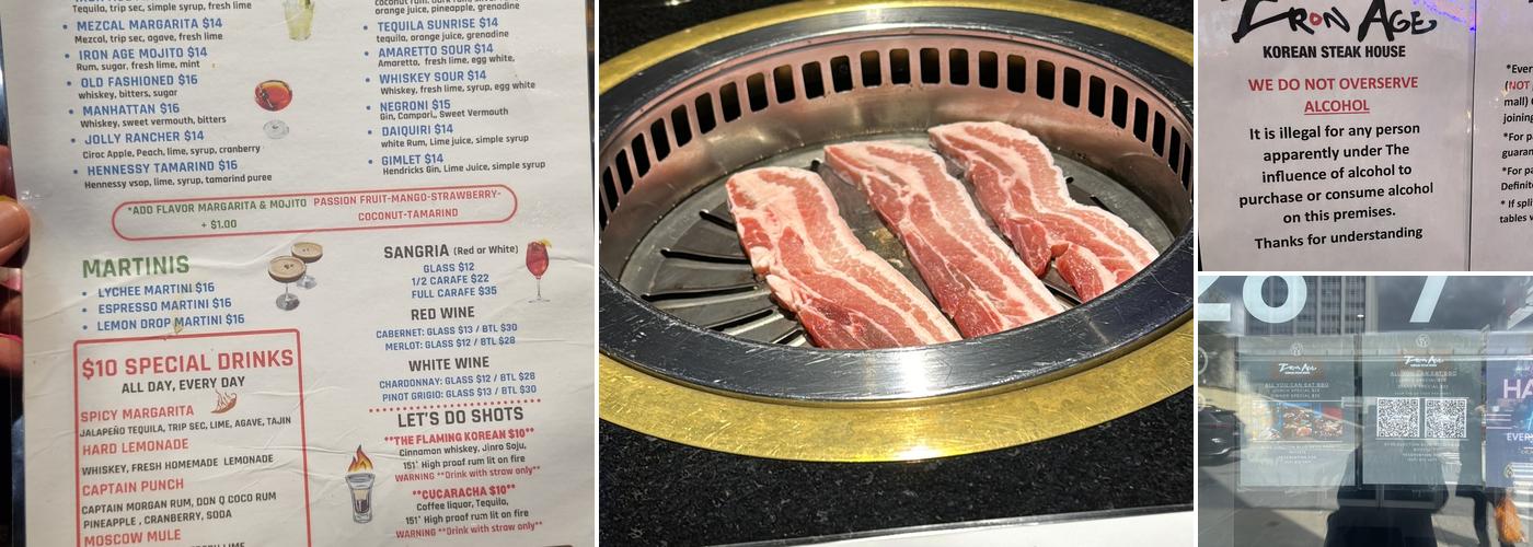 Iron Age Korean Steakhouse Menu