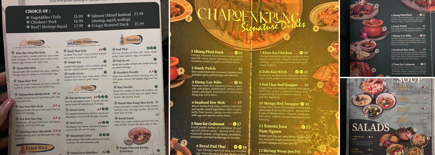Charoen Krung NYC Menu