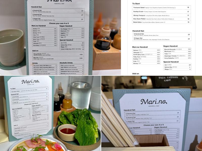 Mari.ne Handroll Menu