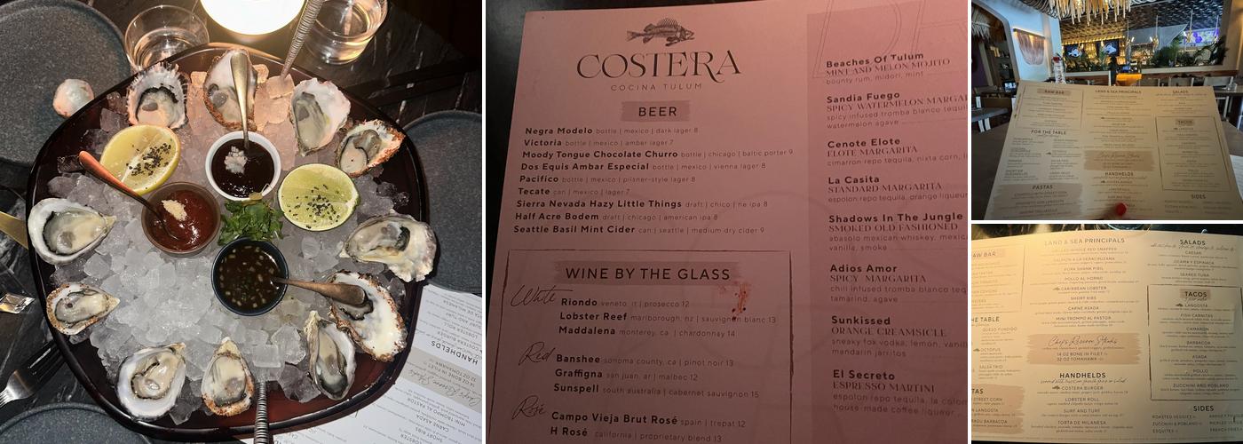 Costera Cocina Tulum Menu