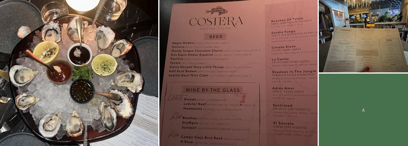 Costera Cocina Tulum Menu