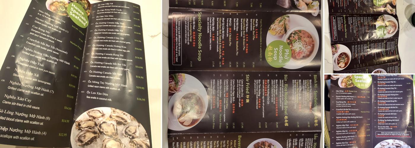 Ocean Grill & Bar Menu