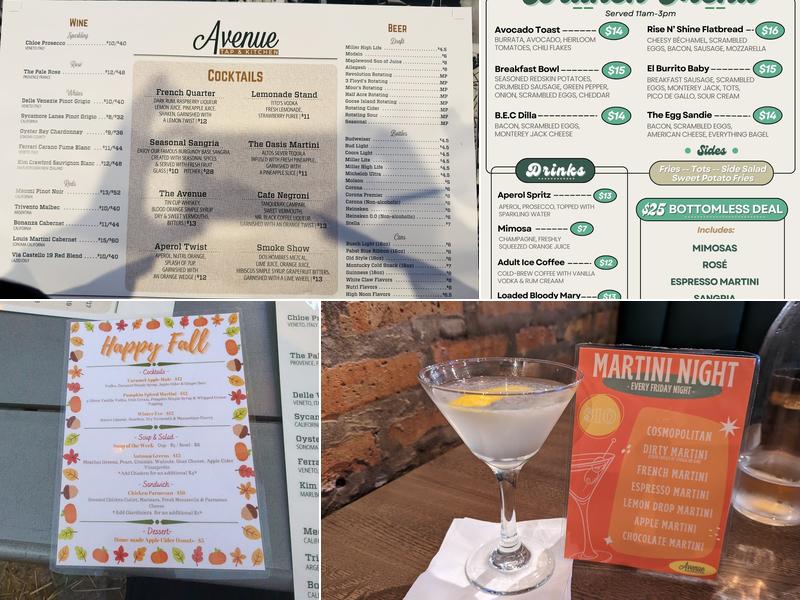 Avenue Tap and Kitchen Menu