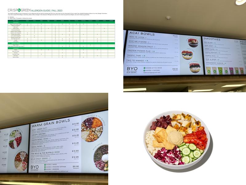 CRISP & GREEN Menu