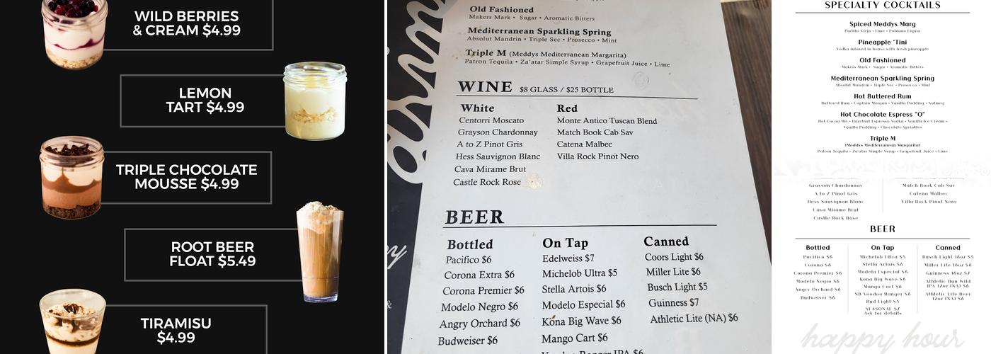 Meddys (Brookside) Menu