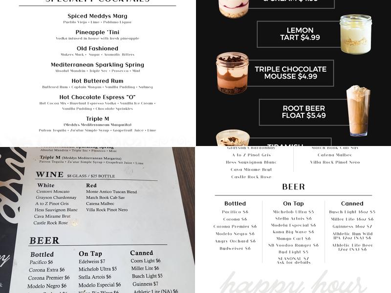 Meddys (Brookside) Menu