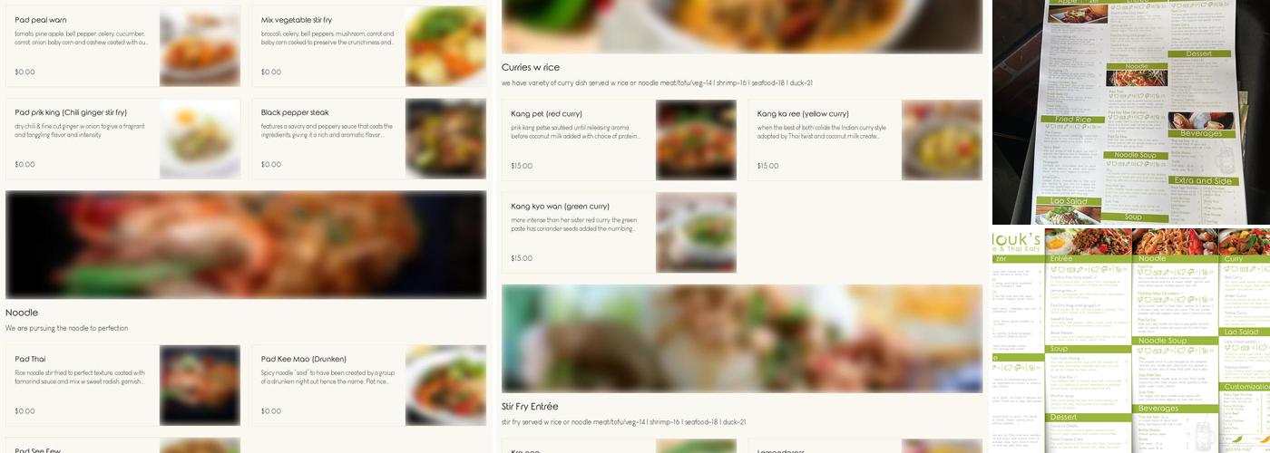 SaNouk's Lao & Thai Eats Menu