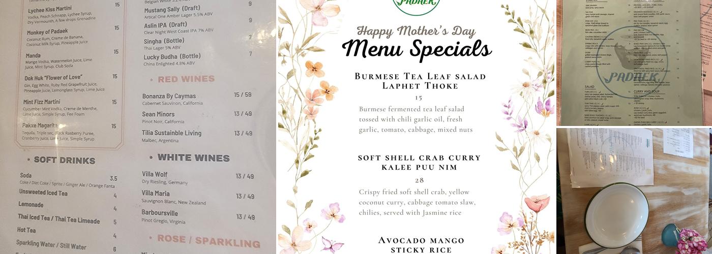 Padaek Arlington Ridge Menu