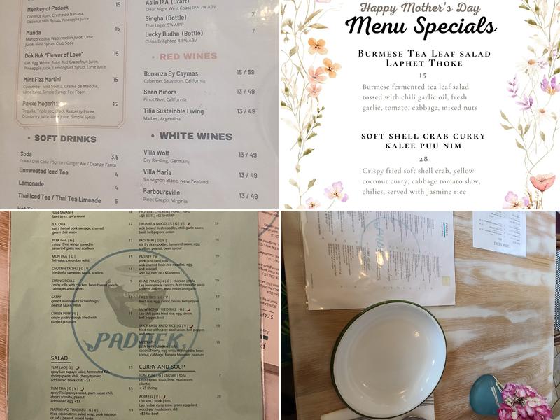 Padaek Arlington Ridge Menu