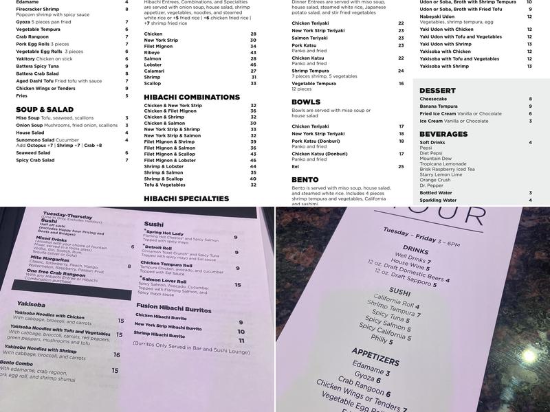 Mito Hibachi & Sushi Menu