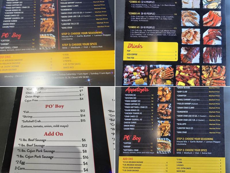 Boil Seafood Restaurant Menu