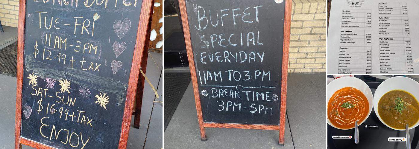 Spice Hut Menu