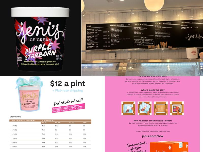 Jeni's Splendid Ice Creams Menu