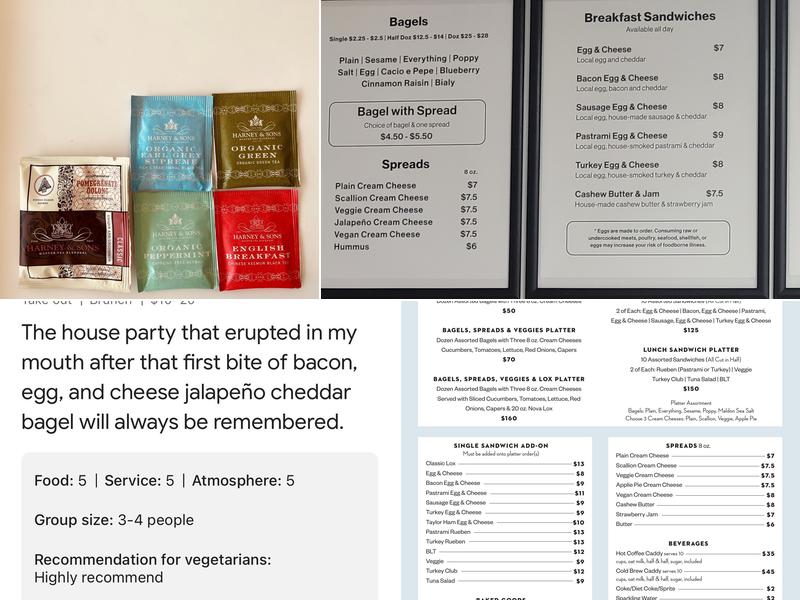 Three brothers bagels Menu