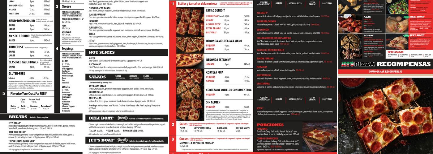 Jet's Pizza Menu