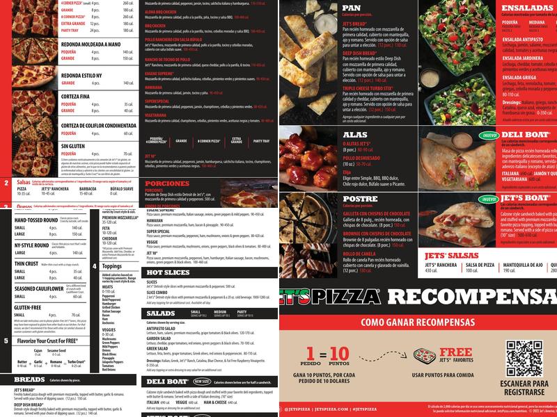 Jet's Pizza Menu