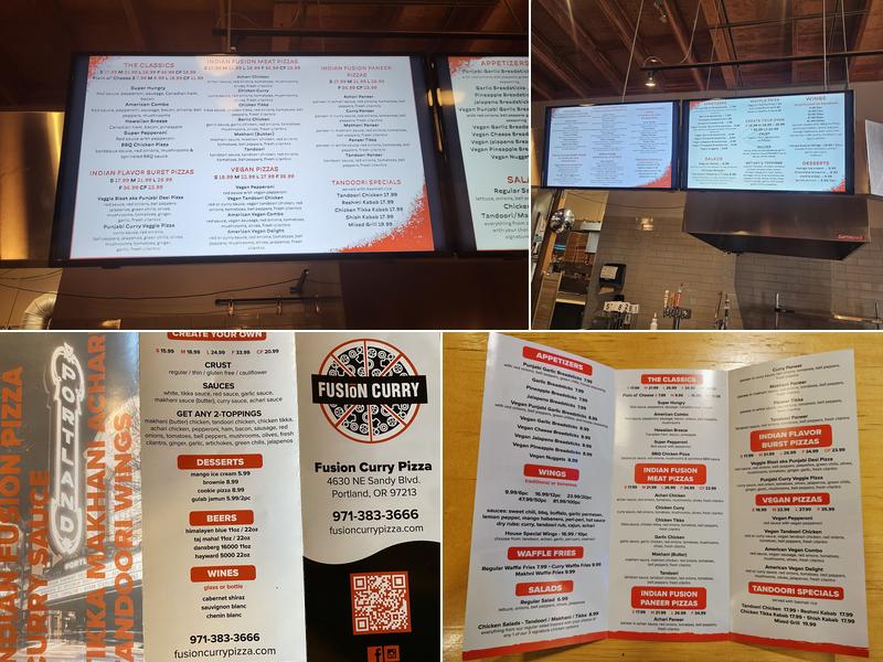 Fusion Curry Pizza Menu