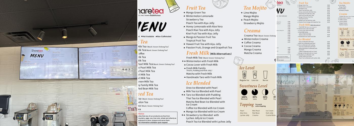 Sharetea Tri-Cities (Kennewick) Menu