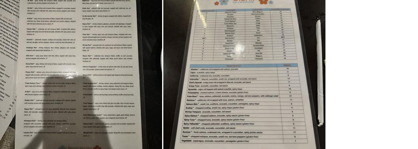 Oishii Sushi & Pan-Asian - Grapevine Menu