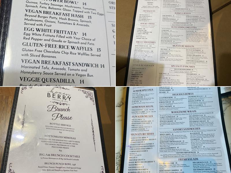 Honey Berry Pancakes and Cafe Menu