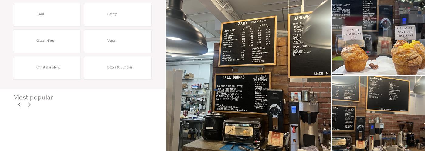 ZARY BAKERY Menu