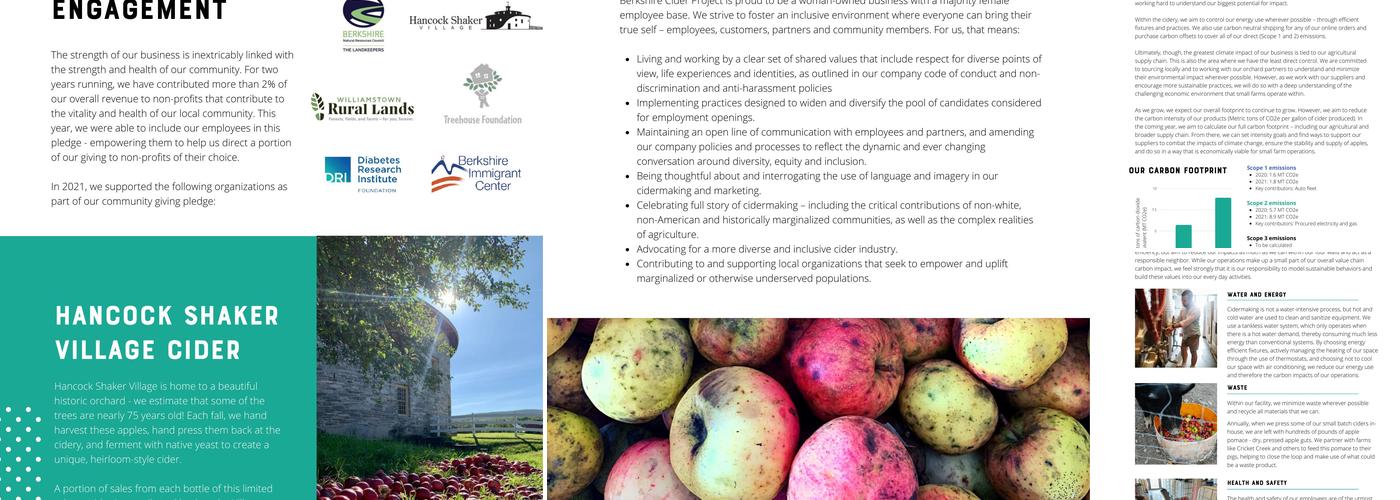 Berkshire Cider Project Menu