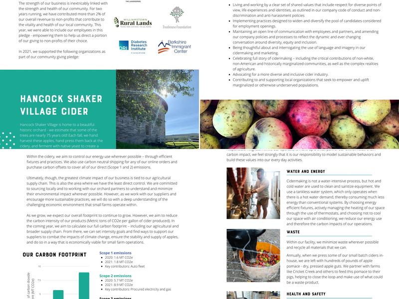 Berkshire Cider Project Menu