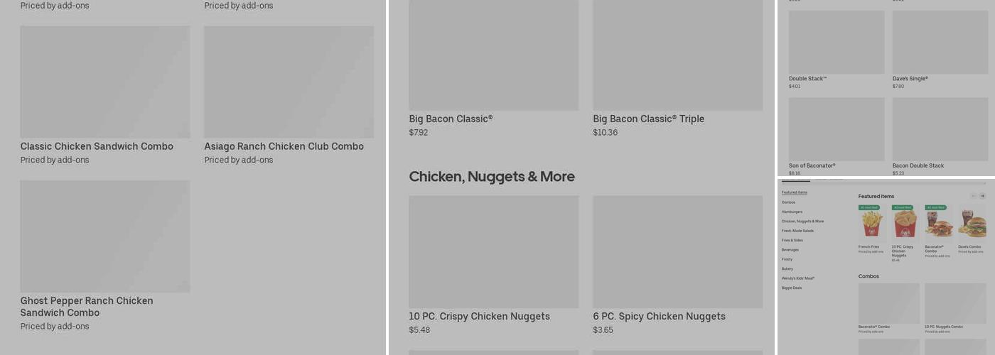 Wendy's Menu