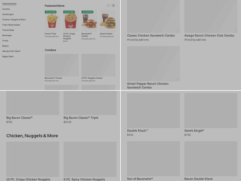 Wendy's Menu