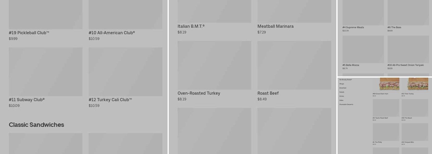 Subway Menu