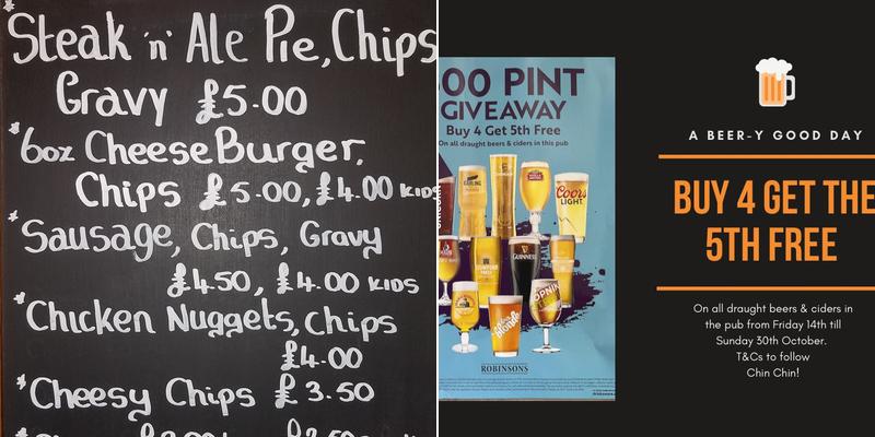 The Linley Tavern Menu