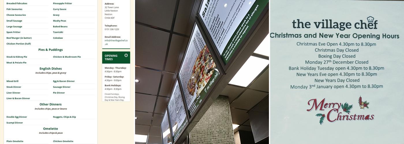 The Village Chef Menu