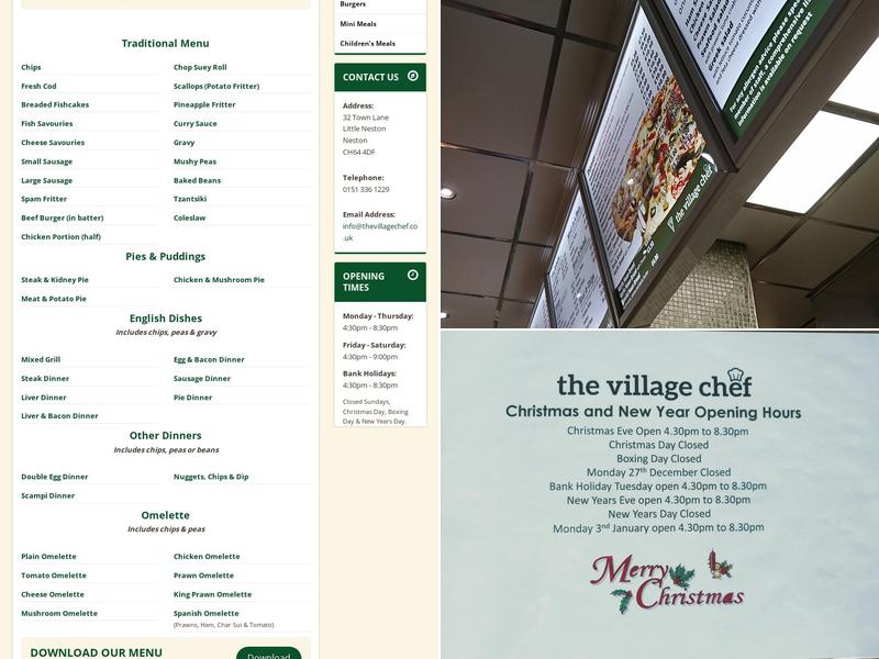 The Village Chef Menu