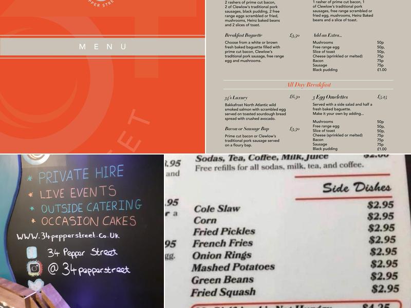 Pepper Street Coffee Menu