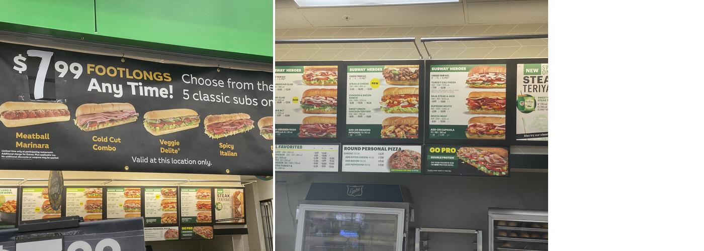 Subway Menu