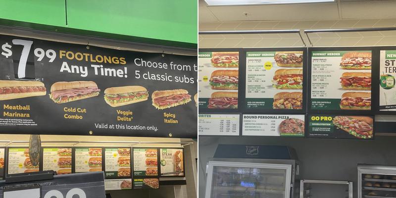 Subway Menu