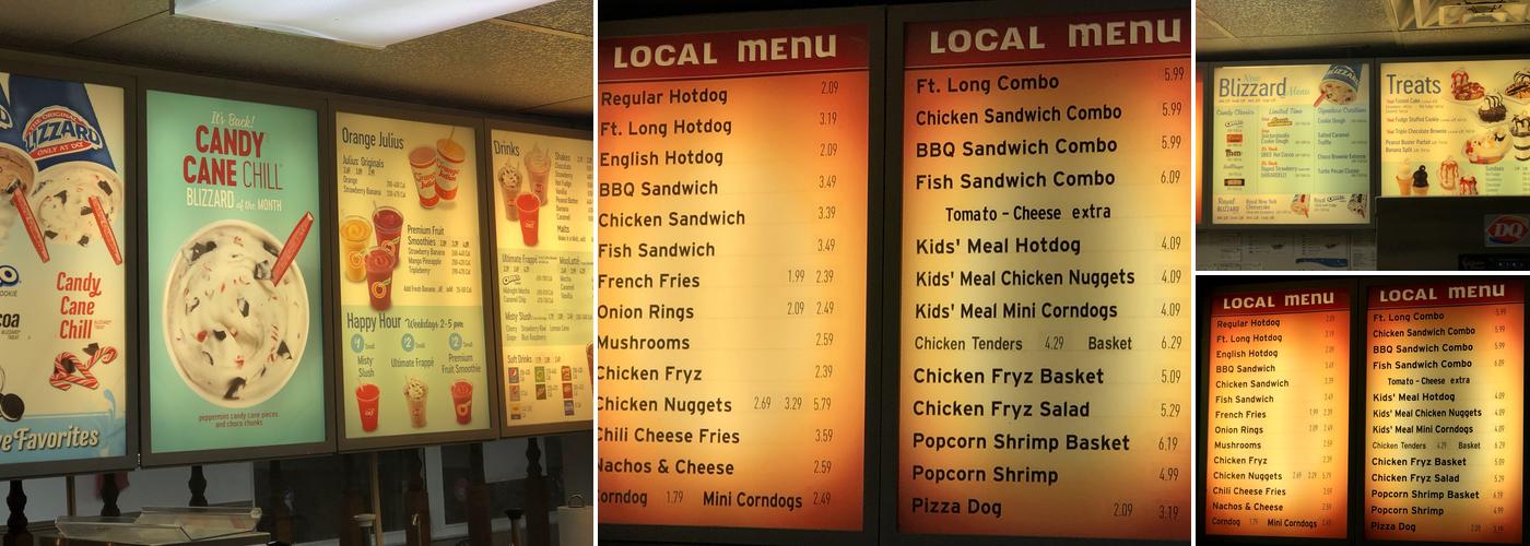 Dairy Queen Store Menu