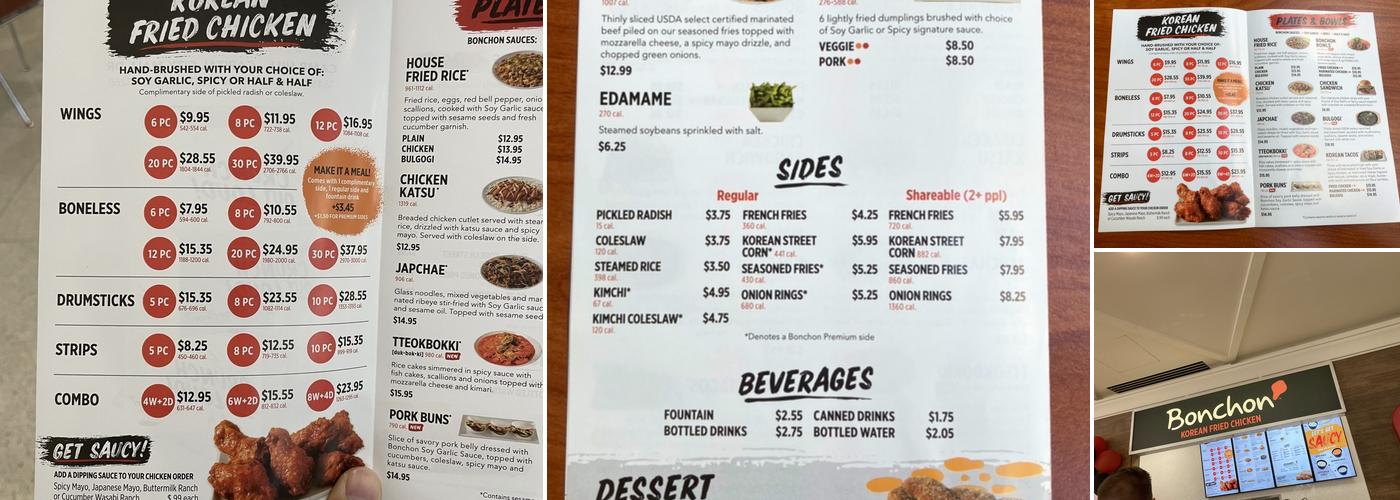 Bonchon Camp Hill - Capital City Mall Dr. Menu